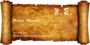 Mohr René névjegykártya
